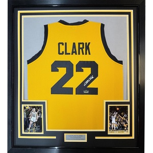 image:imageFramed Facsimile Autographed Caitlin Clark 35x39 Iowa Yellow Reprint Laser Auto College Basketball Jersey
