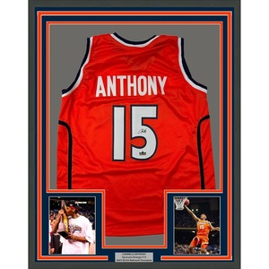 image:imageFramed Facsimile Autographed Carmelo Anthony 35x39 Syracuse Orange Reprint Laser Auto College Basketball Jersey