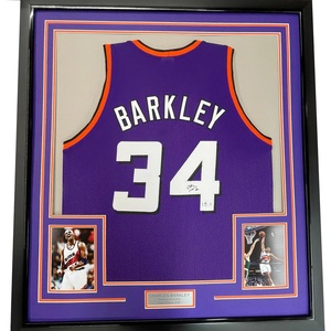 image:imageFramed Facsimile Autographed Charles Barkley 35x39 Phoenix Purple Reprint Laser Auto Basketball Jersey