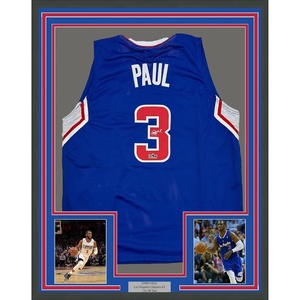 image:imageFramed Facsimile Autographed Chris Paul 35x39 Los Angeles LA Blue Reprint Laser Auto Basketball Jersey