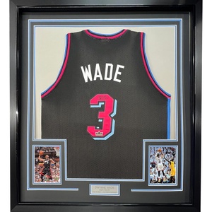 image:imageFramed Facsimile Autographed Dwyane Wade 35x39 Miami Black Vice City Reprint Laser Auto Basketball Jersey