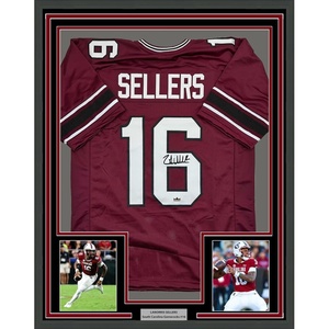 image:imageFramed Facsimile Autographed LaNorris Sellers 35x39 South Carolina Maroon Reprint Laser Auto College Football Jersey