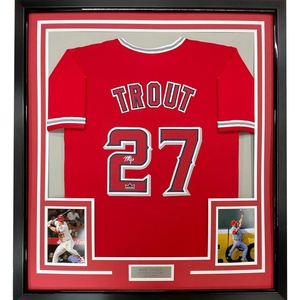 image:imageFramed Facsimile Autographed Mike Trout 35x39 Los Angeles LA Anaheim Red Reprint Laser Auto Baseball Jersey