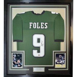 image:imageFramed Facsimile Autographed Nick Foles 35x39 Philadelphia Green Reprint Laser Auto Football Jersey