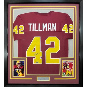 image:imageFramed Facsimile Autographed Pat Tillman 35x39 Arizona State Red Reprint Laser Auto Football Jersey Size Mens XL