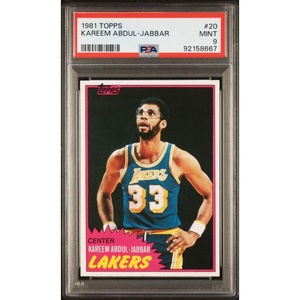 image:imageGraded 1981 Topps Kareem AbdulJabbar 20 Basketball Card PSA 9 Mint