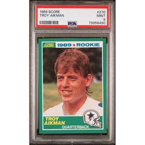 image:imageGraded 1989 Score Troy Aikman 270 Rookie RC Football Card PSA 9 Mint