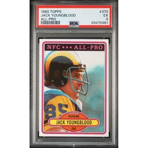 image:imageGraded 1980 Topps Jack Youngblood 370 Football Card PSA 5 Excellent