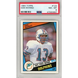 image:imageGraded 1984 Topps Dan Marino 123 Rookie RC Football Card PSA 8 NMMT