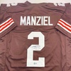image:imageAutographedSigned Johnny Manziel Cleveland Football Brown Jersey Beckett BAS COA
