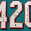 image:imageFramed AutographedSigned Ricky Williams 35x39 Smoke Weed Everyday Puff Puff Run 420 Inscribed Miami Teal Football Jersey Beckett BAS COA