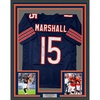 image:imageFramed AutographedSigned Brandon Marshall 35x39 Chicago Blue Football Jersey Beckett BAS COA