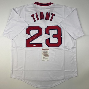 image:imageAutographedSigned Luis Tiant Boston Red Sox White Baseball Jersey JSA COA
