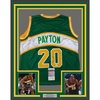 image:imageFramed AutographedSigned Gary Payton 35x39 Seattle Green Basketball Jersey JSA COA