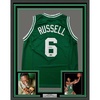 image:imageFramed Facsimile Autographed Bill Russell 35x39 Boston Green Reprint Laser Auto Basketball