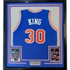 image:imageFramed AutographedSigned Bernard King 33x42 New York Blue Basketball Jersey Beckett BAS COA