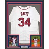image:imageFramed AutographedSigned David Ortiz 35x39 Boston White Baseball Jersey JSA COA