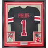 image:imageFramed AutographedSigned Justin Fields 33x42 Ohio State Black College Football Jersey Beckett BAS COA