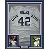 image:imageFramed AutographedSigned Mariano Rivera 35x39 New York Grey Baseball Jersey Beckett BAS COA Holo