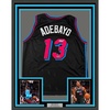 image:imageFramed Facsimile Autographed Bam Adebayo 35x39 Miami Black Vice City Reprint Laser Auto Basketball Jersey