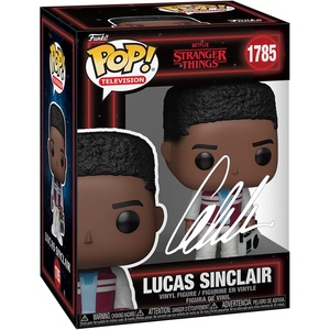 image:imageCaleb McLaughlin Lucas Sinclair with Boombox 1785 Stranger Things Season 5 Facsimile Signed Reprint Laser Autographed Funko POP TV Figurine with Protector Case