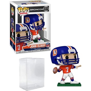 image:imageJohn Elway 332 Funko POP Football Legends Denver Broncos Figurine Bundle with HOFSM Protector Case