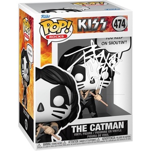 image:imagePeter Criss The Catman 474 KISS Sayings You Keep on Shoutin Facsimile Signed Reprint Laser Autographed Funko POP Rocks Figurine with Protector Case