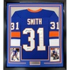 image:imageFramed AutographedSigned Billy Smith 33x42 New York Blue Hockey Jersey JSA COA