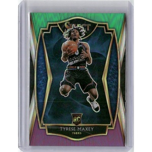 image:image202021 Panini Select 174 Tyrese Maxey Green White Purple Rookie RC Basketball Card