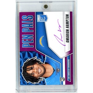 image:image2025 Donruss Elite Pen Pals Omarion Hampton PPOHA Purple Auto Rookie RC Football Card