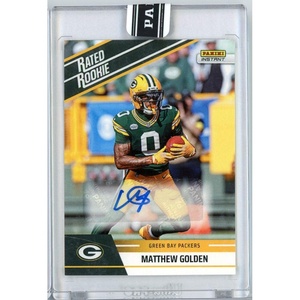 image:image2025 Panini Instant NFL Matthew Golden 15 Rated Retro Rookie Auto 99 Green Bay Packers Rookie RC Football Card