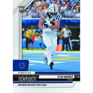 image:image2025 Panini Instant Tyler Warren 164 Touchdown Machine Strikes Again Indianapolis Colts Rookie RC Football Card