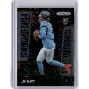 image:image2025 Panini Prizm 1 Cam Ward Fireworks Rookie RC Football Card
