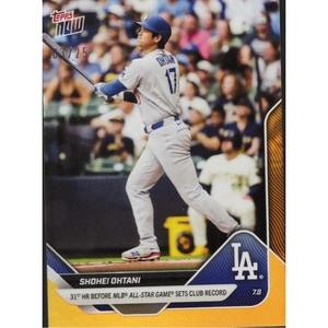image:image2025 Topps Now Shohei Ohtani 403 Orange Foil 25 Los Angeles Dodgers Baseball Card