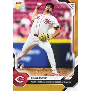 image:image2026 Chase Burns 29 Orange Foil 25 Young Fireballer Secures 1st Career MLB Victory Cincinnati Reds Rookie RC Baseball Card