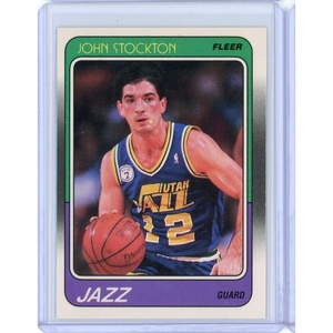 image:imageVintage 1988 Fleer John Stockton 115 Rookie RC Basketball Card