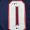 image:imageAutographedSigned Christian Gonzalez New England Blue Football Jersey Beckett BAS COA