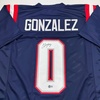 image:imageAutographedSigned Christian Gonzalez New England Blue Football Jersey Beckett BAS COA