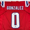 image:imageAutographedSigned Christian Gonzalez New England Red Football Jersey Beckett BAS COA