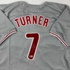 image:imageAutographedSigned Trea Turner Philadelphia Grey Baseball Jersey Beckett BAS COA