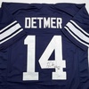 image:imageAutographedSigned Ty Detmer Heisman 90 Brigham Young BYU Blue College Football Jersey JSA COA