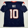 image:imageAutographedSigned Bo Nix Denver Blue Football Jersey Beckett BAS COA