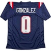 image:imageAutographedSigned Christian Gonzalez New England Blue Football Jersey Beckett BAS COA