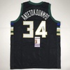 image:imageAutographedSigned Giannis Antetokounmpo Milwaukee Black Custom Basketball Jersey JSA COA