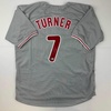 image:imageAutographedSigned Trea Turner Philadelphia Grey Baseball Jersey Beckett BAS COA