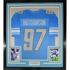 image:imageFramed AutographedSigned Aidan Hutchinson 35x39 Detroit Blue Football Jersey Beckett BAS COA