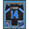 image:imageFramed AutographedSigned AmonRa St Brown 35x39 Detroit Black Football Jersey Beckett BAS COA