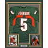 image:imageFramed AutographedSigned Andre Johnson 35x39 Miami Green College Football Jersey JSA COA