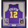 image:imageFramed AutographedSigned John Stockton 35x39 Utah Purple Basketball Jersey Beckett BAS COA