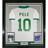 image:imageFramed AutographedSigned Pele 35x39 New York Cosmos White Soccer Futbol Jersey Beckett BAS COA